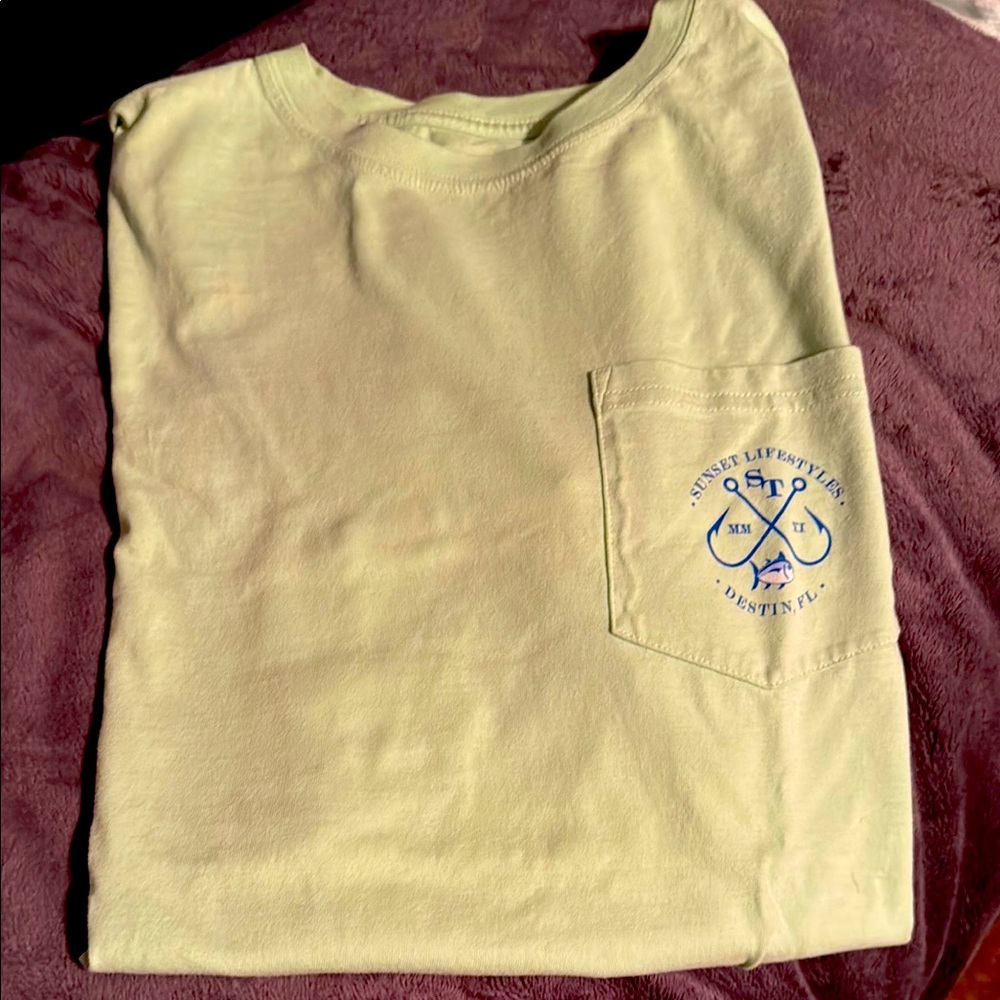 Men's Light Green Pocket T-Shirt